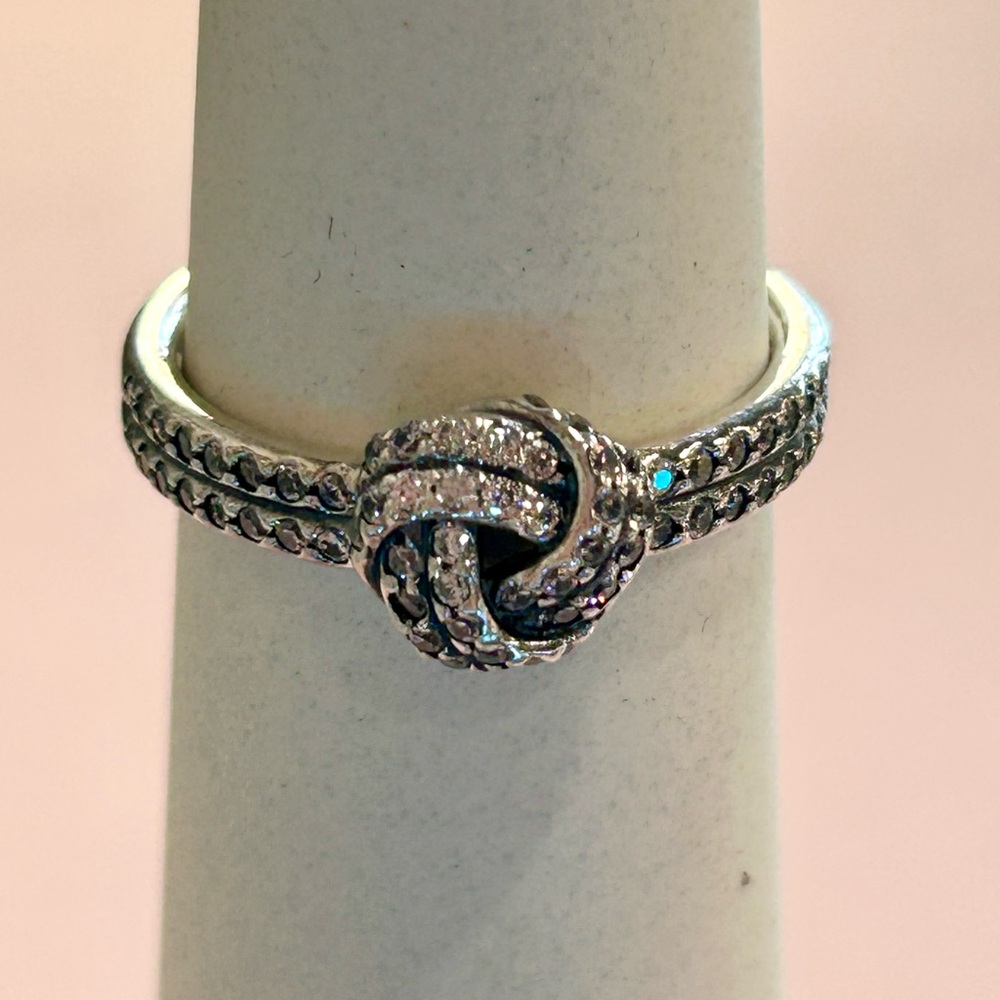 RETIRED Sparkling Love Knot Ring